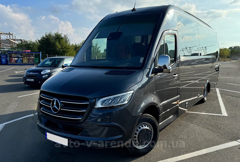 Оренда мікроавтобуса з водієм Mercedes Sprinter HD 907 чорний 20 місць з водієм у Києві