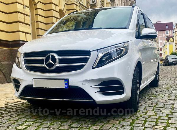 Оренда мікроавтобуса Mercedes-Benz V-сlass білий з водієм у Києві