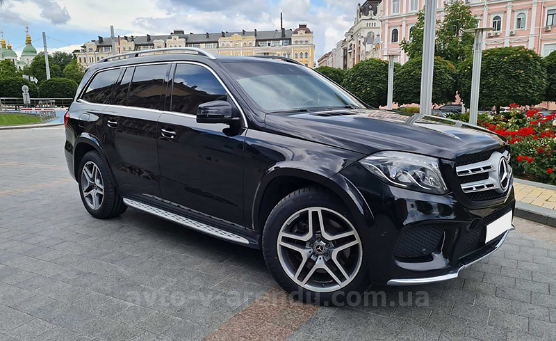 Оренда позашляховика Mercedes GLS 350d AMG 4MATIC чорний 6 місць з водієм у Києві